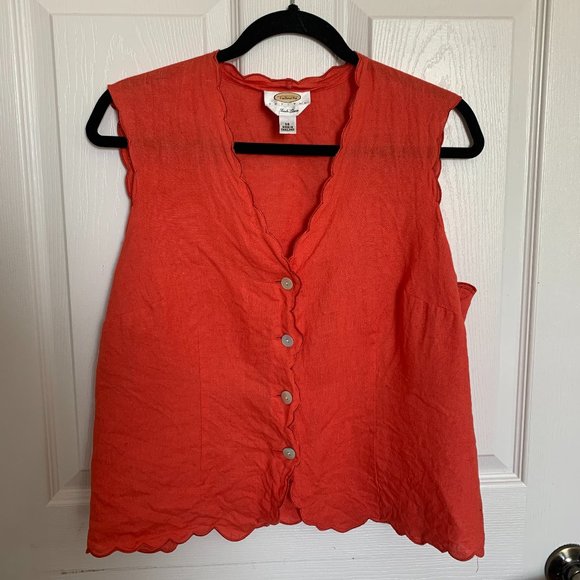 Vintage Talbots Linen Sleeveless Top - Picture 3 of 4